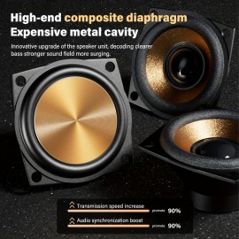 [Wireless Smart Soundbar] Wireless Smart Soundbar | 5.0 Channel Speaker System with Subwoofer - Home Theater Stereo, Compatible with TV/PC/Smartphone/Tablet - Elegant Wood Grain Finish - Portable Design with Low Frequency, Type-C, and 5-Watt Max Power for Rich Bass and Clear Sound - Ideal for Parties, Gaming, Movies - Perfect Gift for Music Lovers