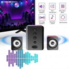 2.1 Channel Combo Speaker System with Subwoofer - USB Powered, Stereo Sound for PC, Laptop, Game Console, TV, and More - Ideal for Home Entertainment, Gaming, and Outdoor Activities, Entertainment System|Modern Speaker Design|Durable Build Quality, 2.1 Channel Sound