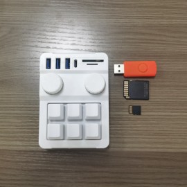 6 Knob, 18-Key Triple Function Key Keyboard with USB Hub 3-Port Data Transfer, SD/TF Card Reader Combo, Multifunctional, One Key for Paste Copy, Gaming Keyboard, Keyboard For Computer, Keyboard For Laptop, Keyboard For Pc