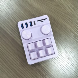 6 Knob, 18-Key Triple Function Key Keyboard with USB Hub 3-Port Data Transfer, SD/TF Card Reader Combo, Multifunctional, One Key for Paste Copy, Gaming Keyboard, Keyboard For Computer, Keyboard For Laptop, Keyboard For Pc