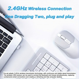 2.4Ghz Full Size Wireless Keyboard Mouse Set Ergonomic Keyboard Mouse Combos Multi Color Keyboards with Mouse Compatible with Windows, Portable Keyboard And Mouse, Wireless Gaming Keyboard, Wireless Keyboard with Touchpad, Gaming Keyboard Wireless, Keyboard And Mouse Combo