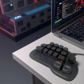 17-Key Keyboard with RGB Lighting, USB-C Wired Connection, Keys for Office, Gaming, PS, Programming - Efficient & Fast Operation, Gaming Setup, Tech Enthusiasts, Durable Build, Ergonomic Design, Sleek Design, Modern Aesthetic, Home Office Setup