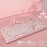 Gaming Keyboard And Mouse, Retro Steampunk Vintage Typewriter-Style Mechanical Keyboard with White LED Backlit, 104-Key Anti-Ghosting Blue Switch Wired USB Metal Panel Round Keycaps
