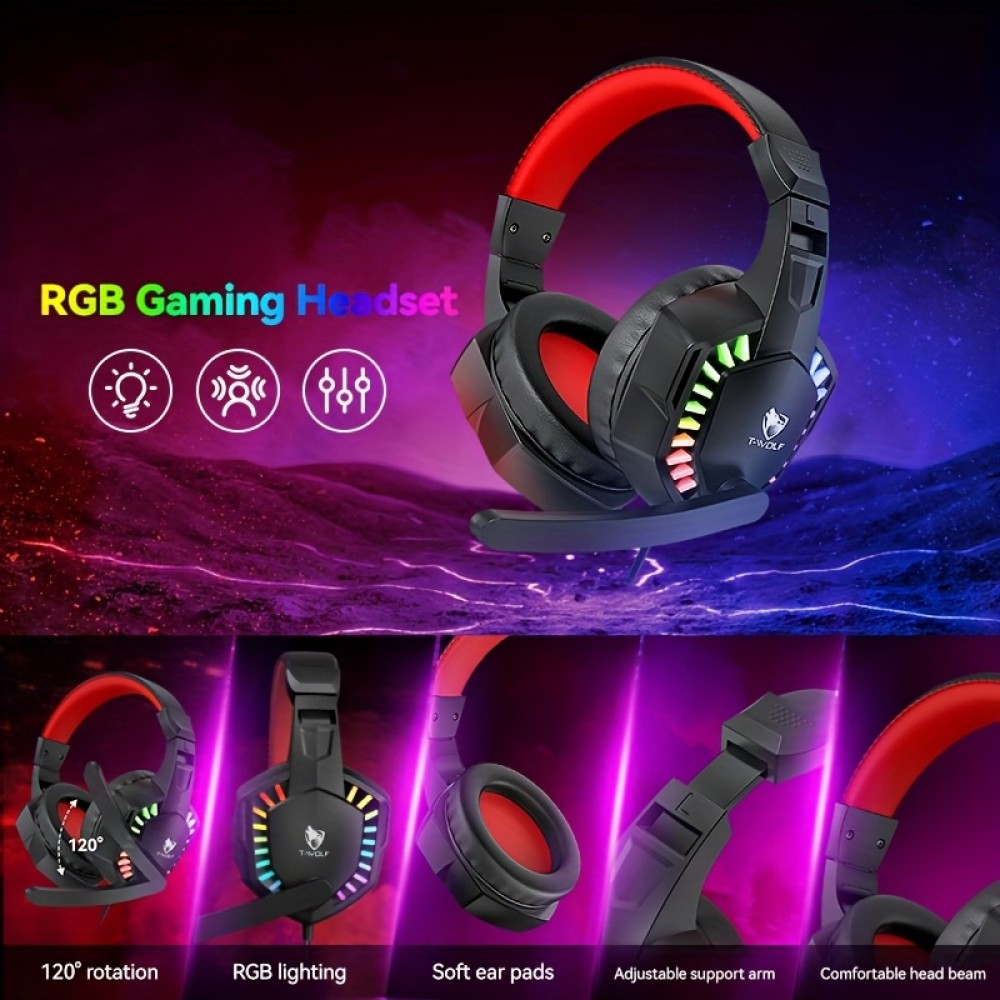 5-in-1 RGB Gaming PC Setup Bundle: RGB Backlit Keyboard, Mouse, Headphones, Speakers & Mouse Pad with, RGB Sync Compatible (No External Switches) - Complete Computer Kit for PC Gamers