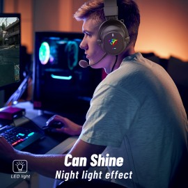 PS5 Gaming Headphones with 2.4G/BT/Wired 3-in-1 Connection, ENC Noise Cancellation, HD Vibrator, 25ms Low Latency, 50mm Large Speaker, RGB RGB Effect, Plug-in Mic, Adjustable Ear Cups, Pc, Laptop, Gaming Headphones, Pc Gaming, Modern Headphones