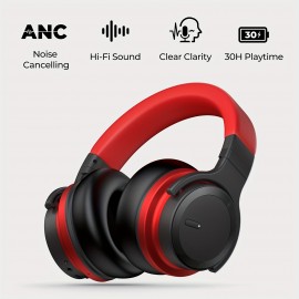 Active Noise Cancelling Headphones Wireless Headphones with Rich Bass, Clear Calls, 30 Hours Playtime, Comfort Fit