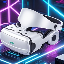 4K Virtual Reality Helmet for Smartphones - Ergonomic Design, Multifunctional Buttons, No Battery Needed, Blue HD Lenses, 6.5-Inch Screen, Wide Field of Vision, VR Headset for Hands-Free Us