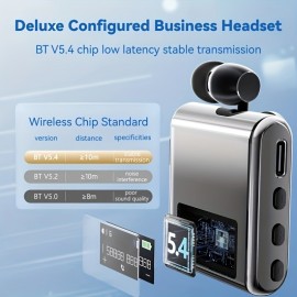 20 hours long play time with microphone clip-on earphone V5.4 earphone, with excellent stereo magnetic earplugs, extendable and lightweight structure motion noise reduction, with microphone earphone, suitable for gym running business, Ear Buds with Microphone, Gym Workout Earbuds, Business Commute Earphones, Earbuds with Microphone, Stereo Sound Earphones, Magnetic Clip Mechanism, Semi-Open Ear Design, Flexible Plastic Build, Durable Lightweight Construction