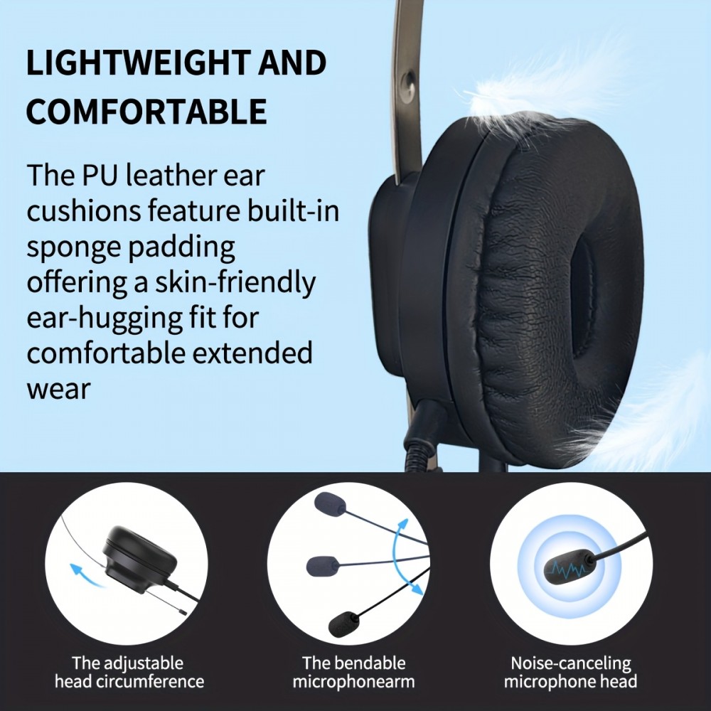 [Philips ENC Headset] Philips Noise-Canceling Headset with Microphone | Semi-Open Back Design, 3.5mm Jack, Volume Control, Ideal for Customer Service, Office, and Mobile Phone Use