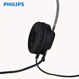 [Philips ENC Headset] Philips Noise-Canceling Headset with Microphone | Semi-Open Back Design, 3.5mm Jack, Volume Control, Ideal for Customer Service, Office, and Mobile Phone Use
