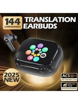 Ai Translator Earbuds Smart Touch Screen Translator Earphone 144 Languages Translator EarbudsTravel Abroad Easy Conversation Translating Earbuds International Conversation Multilingual Translator Lightweight Earphones Modern Translator Christmas gift