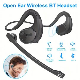 Wireless headset with detachable microphone, noise cancelling wireless headset for cell phones, laptops, outdoor headset for office meetings, running, cycling, business driving, Office Meeting Headset, Cycling Headset, Lightweight Headset