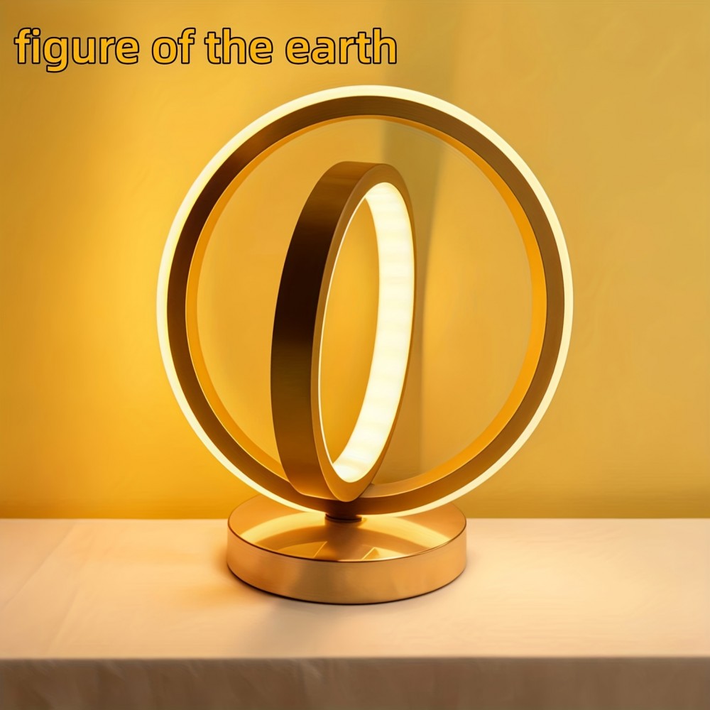 Unique Earth-Shaped Table Lamp with USB-Powered LED Lights, No Batteries Needed - Adjustable 3-Color Dimmable, USB-C Charging, USB-Powered Design, USB-Powered Desk Lamp, Table Lamp For Bedroom, Bedroom Table Lamp, Table Lamp For Living Room