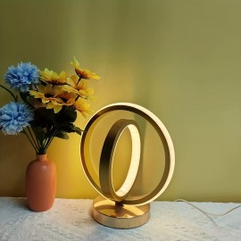 Unique Earth-Shaped Table Lamp with USB-Powered LED Lights, No Batteries Needed - Adjustable 3-Color Dimmable, USB-C Charging, USB-Powered Design, USB-Powered Desk Lamp, Table Lamp For Bedroom, Bedroom Table Lamp, Table Lamp For Living Room