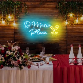 Customizable Neon Sign for Wine Glass, Personalized LED Light Wall Decor, USB Powered, Ideal for Birthday, Christmas, Valentine'S Day, Shop, Home, Wedding Decoration, No Battery Required