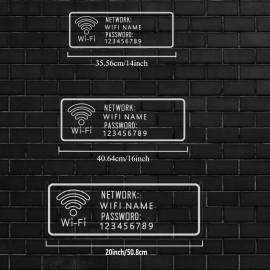 Customizable WiFi Name and Password Sign - USB-Powered LED Neon WiFi Router, Network & Password Fields, Modern Blue Lighting for Home, Office, Cafe, Party Decor - Easy Installation with On/Off Switch Control, Cafe Decoration, Contemporary Design, Durable Plastic, Cafe Owners