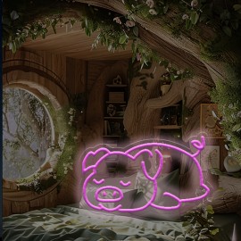 Cute Pig LED Neon Light - Adorable Pink Wall & Tabletop Decor for Home, Bars, Cafes, Weddings, Parties - USB Powered, Dimmable, Multi-Purpose with Switch Control