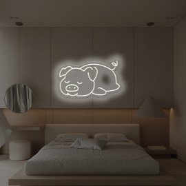 Cute Pig LED Neon Light - Adorable Pink Wall & Tabletop Decor for Home, Bars, Cafes, Weddings, Parties - USB Powered, Dimmable, Multi-Purpose with Switch Control