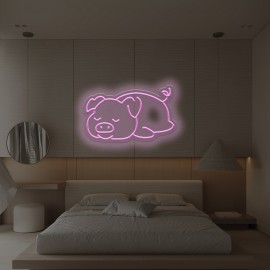 Cute Pig LED Neon Light - Adorable Pink Wall & Tabletop Decor for Home, Bars, Cafes, Weddings, Parties - USB Powered, Dimmable, Multi-Purpose with Switch Control