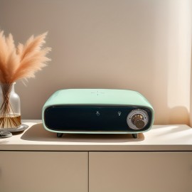 Retro Desktop Wireless Speaker, 15W with Charging Function, Clock Alarm & Temperature Display, Ambient Light - Multi-Functional Creative Design for Bedside/Office Use or as a Gift, Home Decor Gadget, Bedside Speaker, Stylish Decor, Vintage Aesthetic, Sleek Material, Compact Build, Multifunctional Device, Office Workers, Home Users