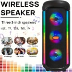[Portable Wireless Speaker] 3500W portable wireless speaker, 3 speakers and color LED lights, long-lasting battery, USB/AUX input, wireless, microphone input, TWS support, outdoor camping design, family gatherings, charming gifts for Father's Day/Mother's Day, outdoor audio, modern audio equipment, high-quality audio