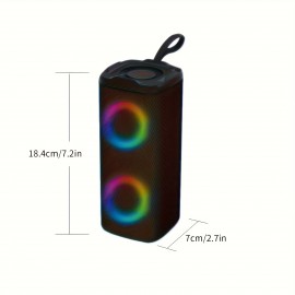 [Portable Wireless Speaker] 1pc Multifunctional Wireless Portable Speaker with LED Lights, USB-C Charging, 5W Stereo Sound, 7-Color Changing Lights, Compact Design for Home & Outdoor Use - Black, Portable Wireless Speaker, Outdoor Audio, Modern Audio Gear, Durable Audio Device, Wireless Speaker, Powerful Wireless Speaker