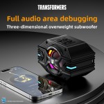 Transformers portable Bluetooth speaker, wireless portable Bluetooth speaker, desktop speaker supports Bluetooth/TF/AUX mode, full bass, high-fidelity sound quality, 360° surround sound, TWS pairing, built-in microphone, lanyard design