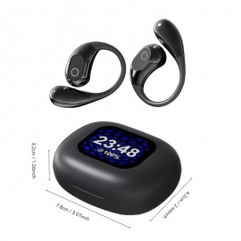 ANC TWS Earbuds with Full Touch Screen LCD over the ear Wireless Headphones for Gaming LED Battery Indicator, HiFi Stereo, low latency, Touch Control, Sports Travel with Full Color Touch Screen, Earbud Wireless